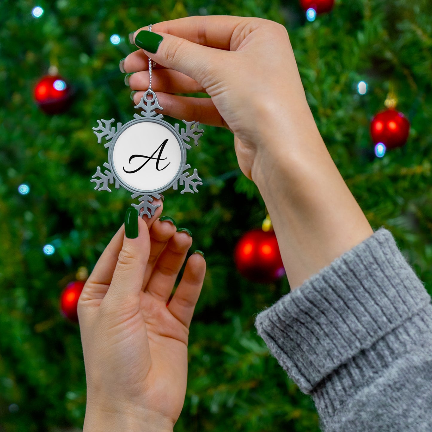 Pewter Snowflake Ornament (Letter A) - CRAV Company