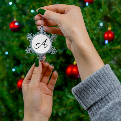 Pewter Snowflake Ornament (Letter A) - CRAV Company